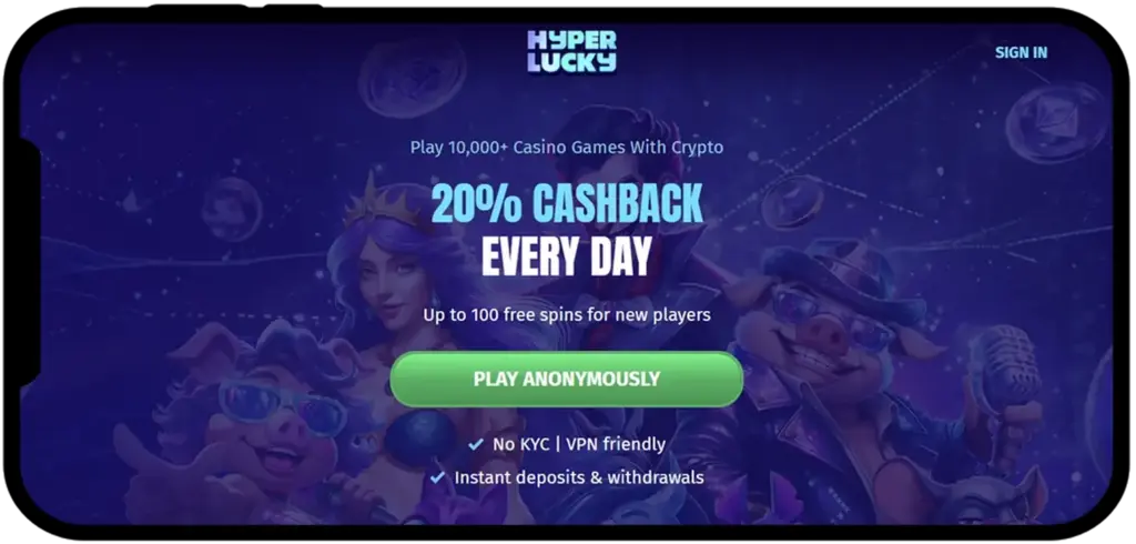 Hyperlucky - Ponad 10 000 Gier i Kryptowalutowy Dostęp Bez Zbędnych Formalności